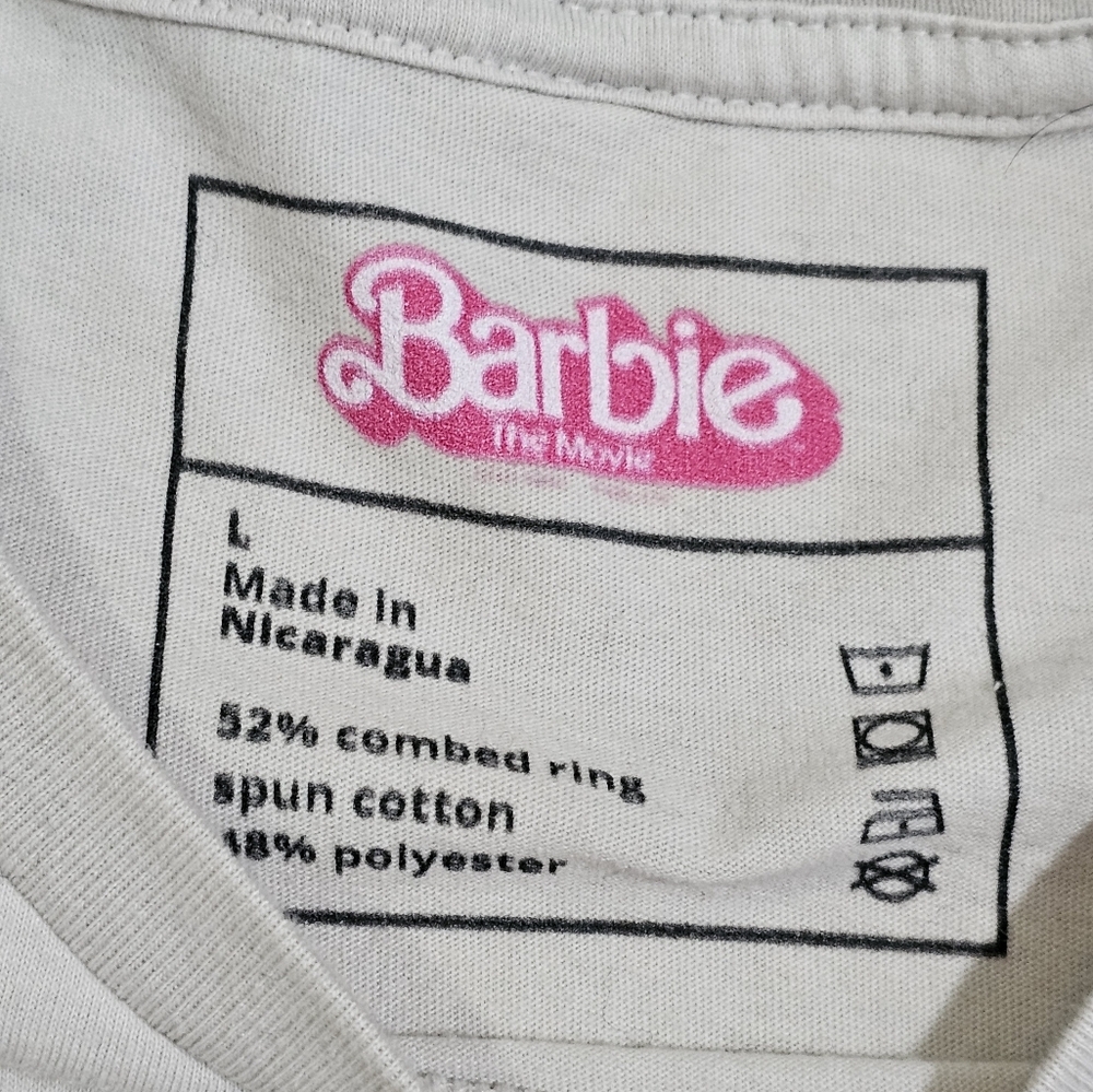 Barbie Movie Men’s Large Kenough Graphic T-Shirt Gray Cotton Iconic Statement - Picture 4 of 6